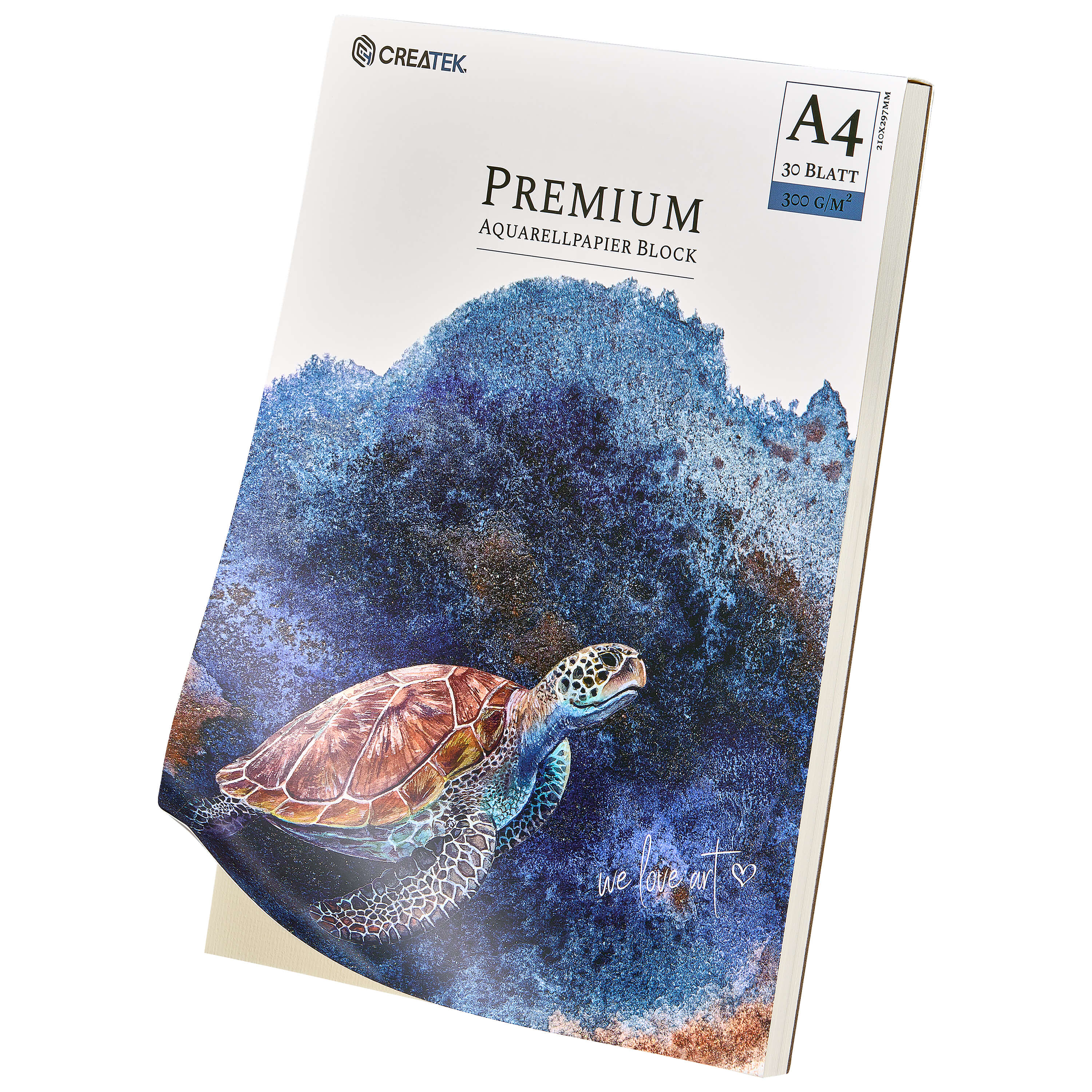 Aquarellpapier A4 | 300g | 30 Blatt | kopfseitig geleimt | kaltgepresst & naturweiß für exzellent Farbwiedergabe