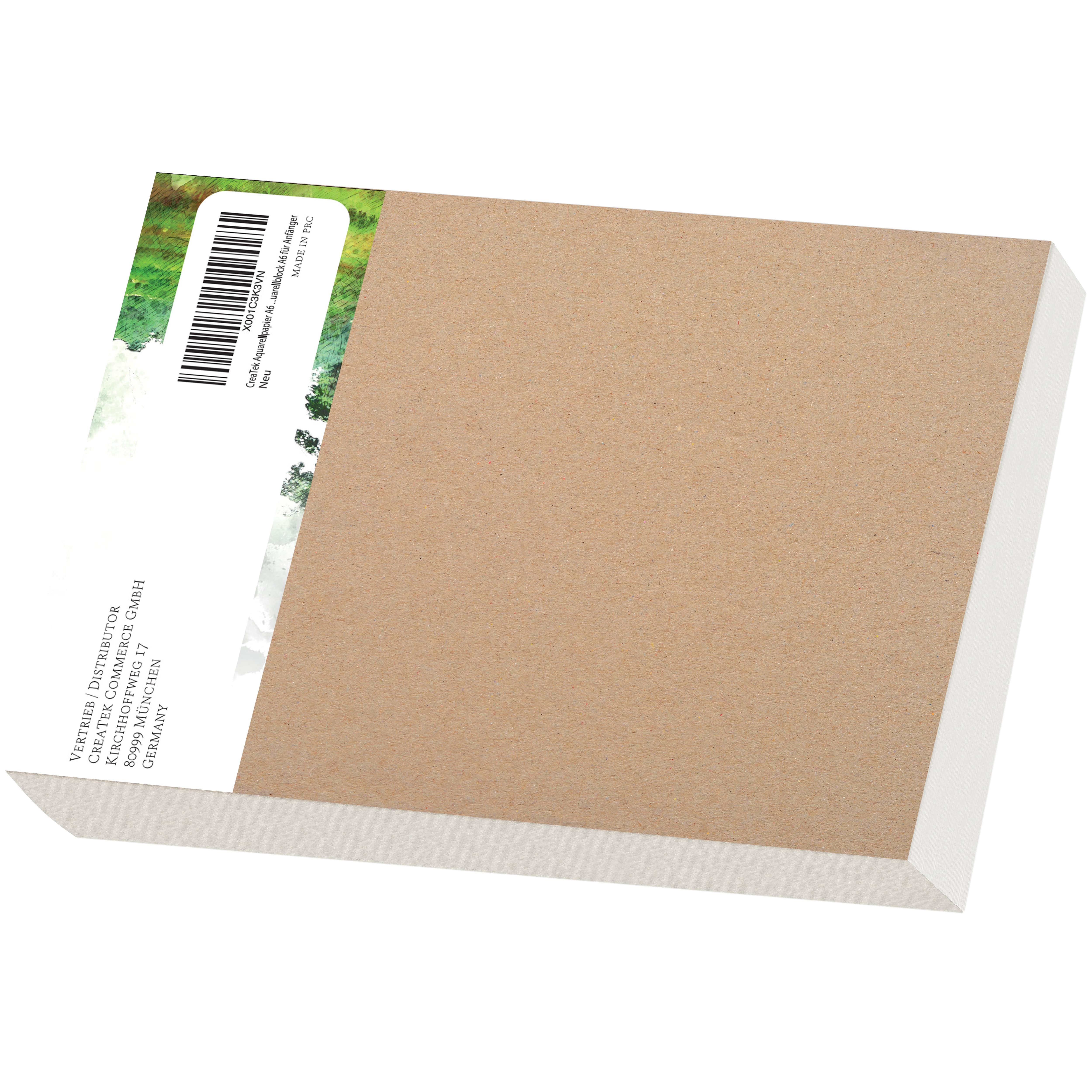 Aquarellpapier A6 | 300g | 60 Blatt | kopfseitig geleimt | kaltgepresst & naturweiß für exzellent Farbwiedergabe