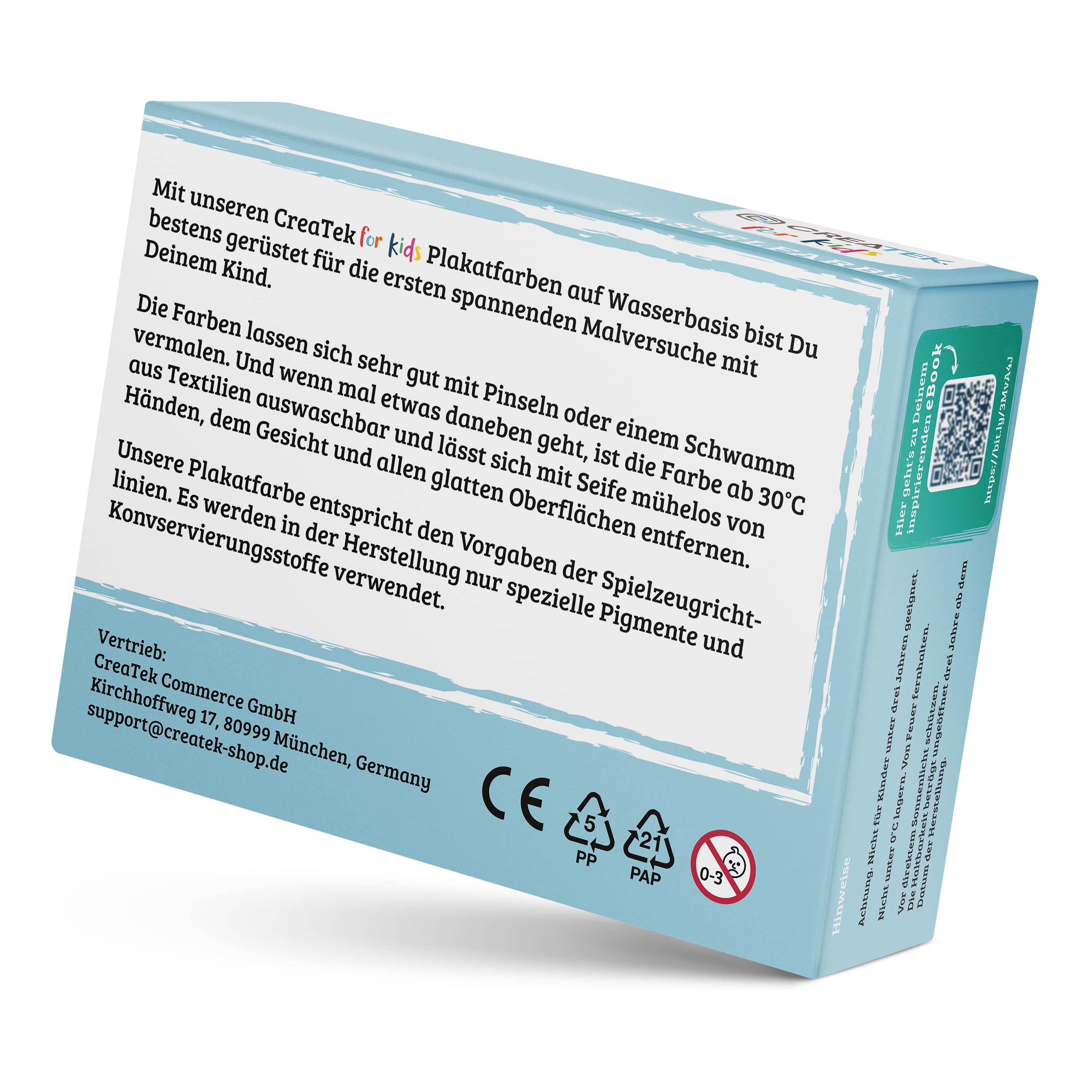 Bastelfarben für Kinder ab 3 Jahren - 12x20ml | ungiftig & abwaschbar inkl. Malvorlagen