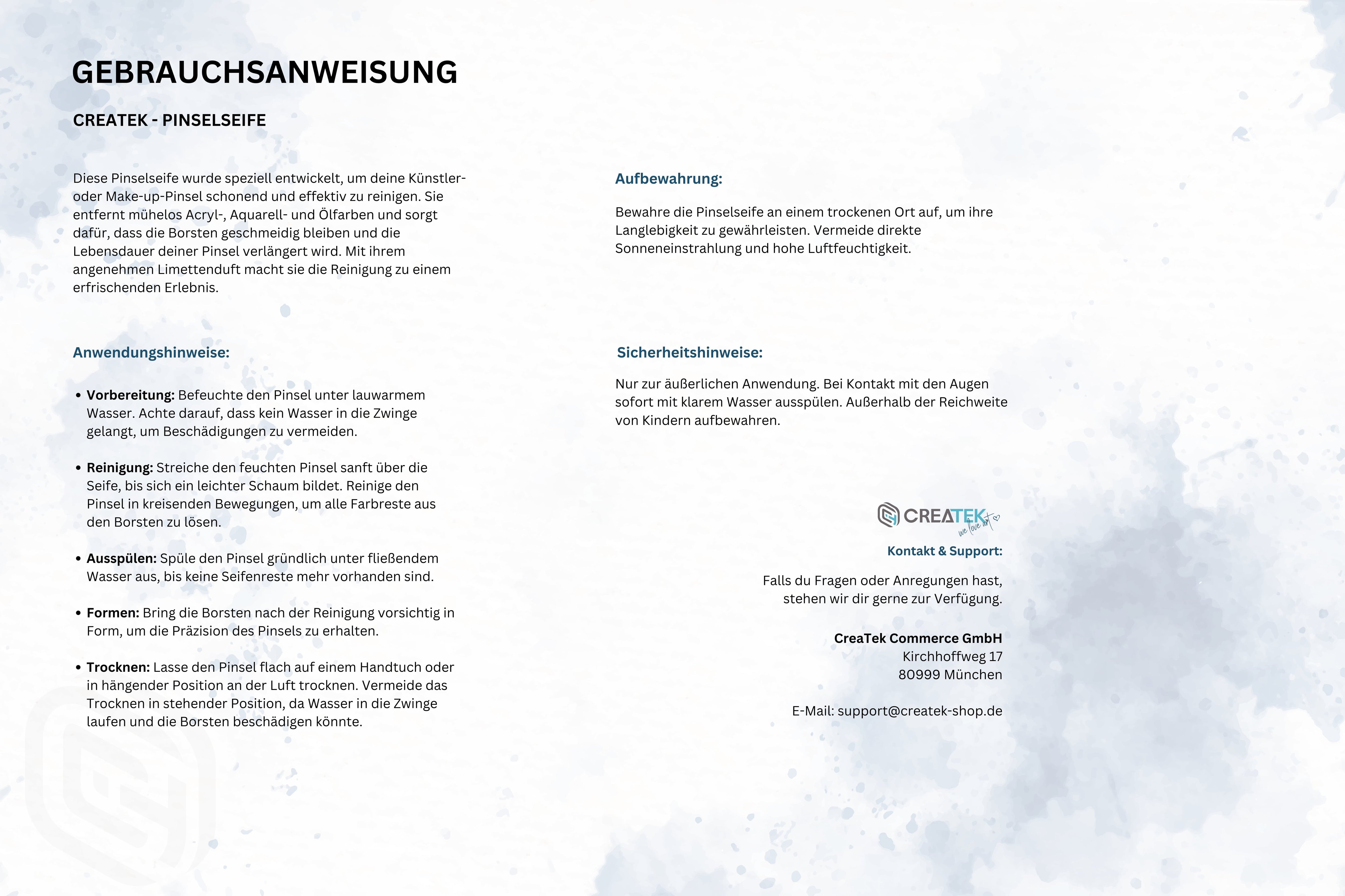 Pinselseife für Acryl- & Aquarellfarbe | Made in EU | erfrischender Limetten Duft | Vegan & nachhaltig