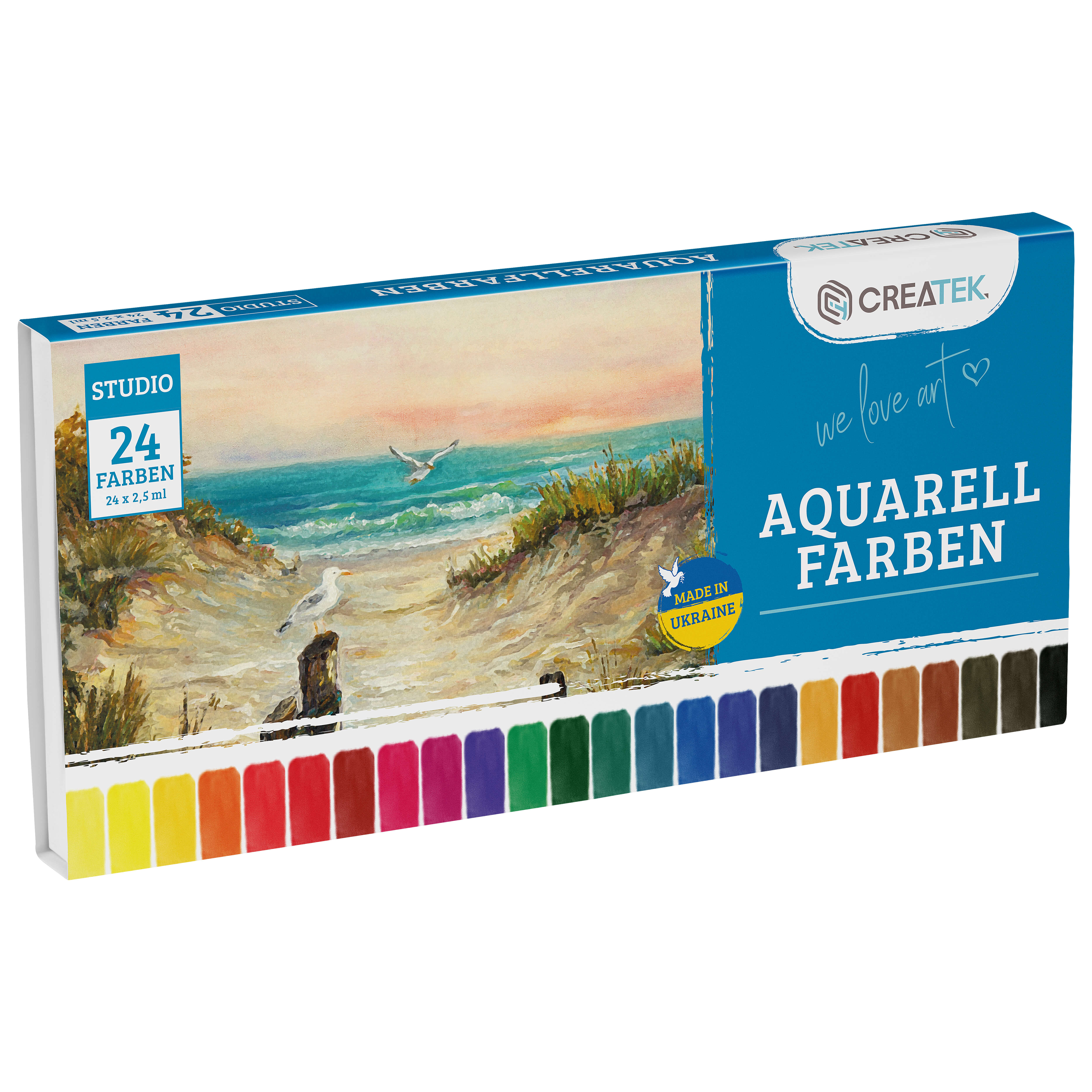 Aquarellfarben Set in Studio Qualität | 24 leuchtende & kräftige Wasserfarben | Stark Pigmentiert und Ergiebig!