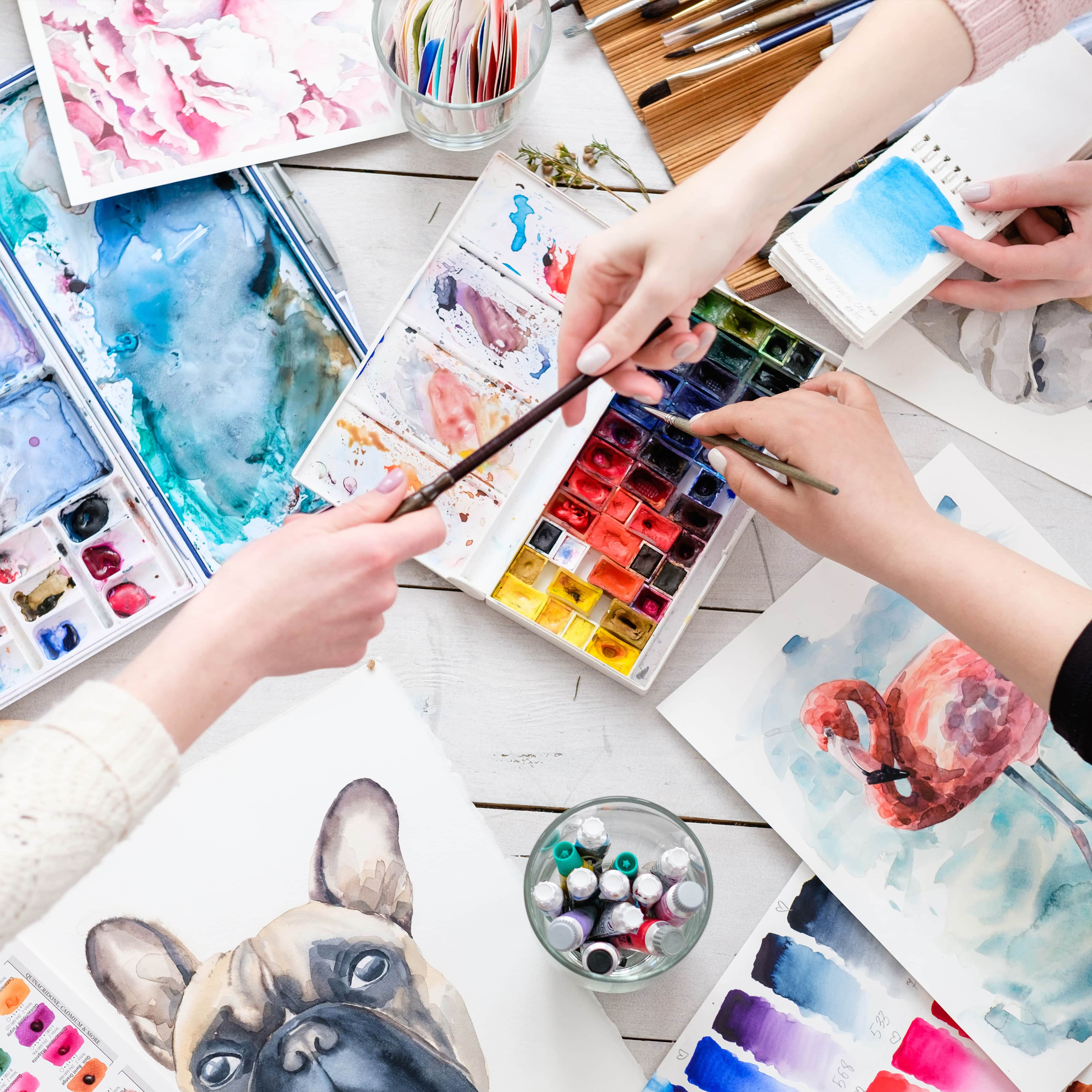 Aquarellpapier Set - unser Komplettpaket A4 & A5 & A6 + Aquarellpinsel & DIY Lesezeichen