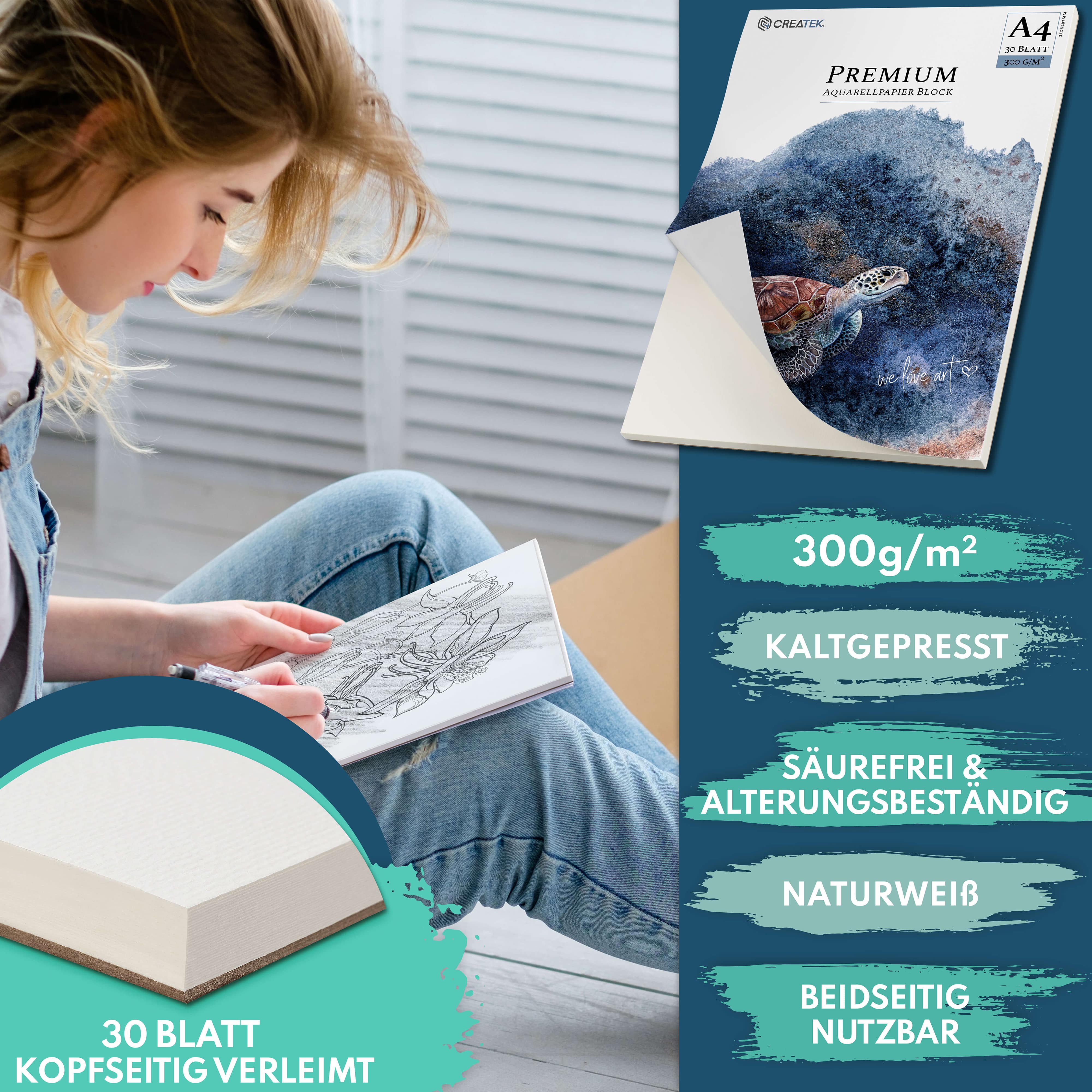 Aquarell Starter-Set - Dein All-in-One Bundle inkl. Videokurs & Malvorlagen im Wert von 39,90€!