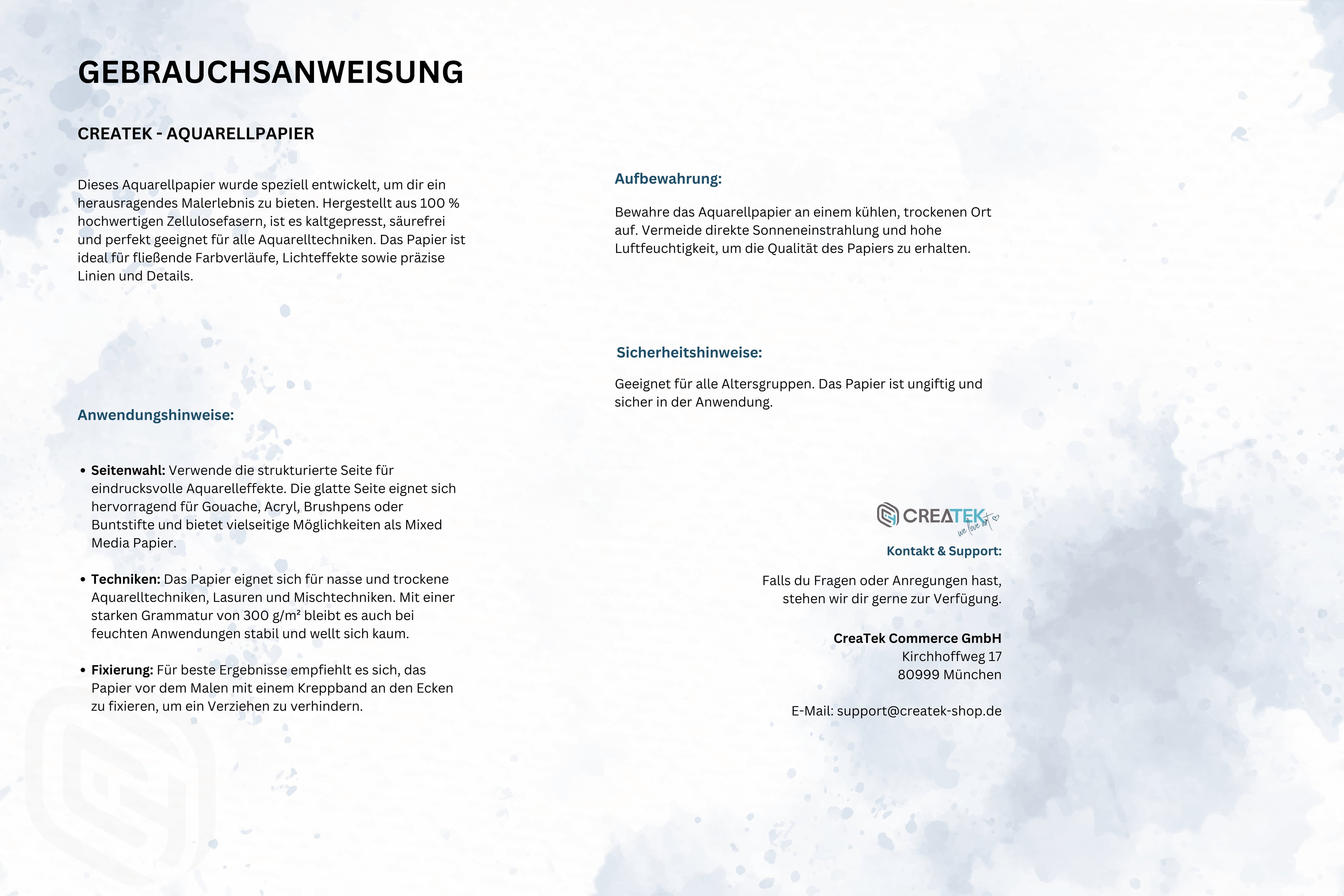 Aquarellpapier A4 | 300g | 20 Blatt | rundum verleimt | kaltgepresst & naturweiß für exzellent Farbwiedergabe