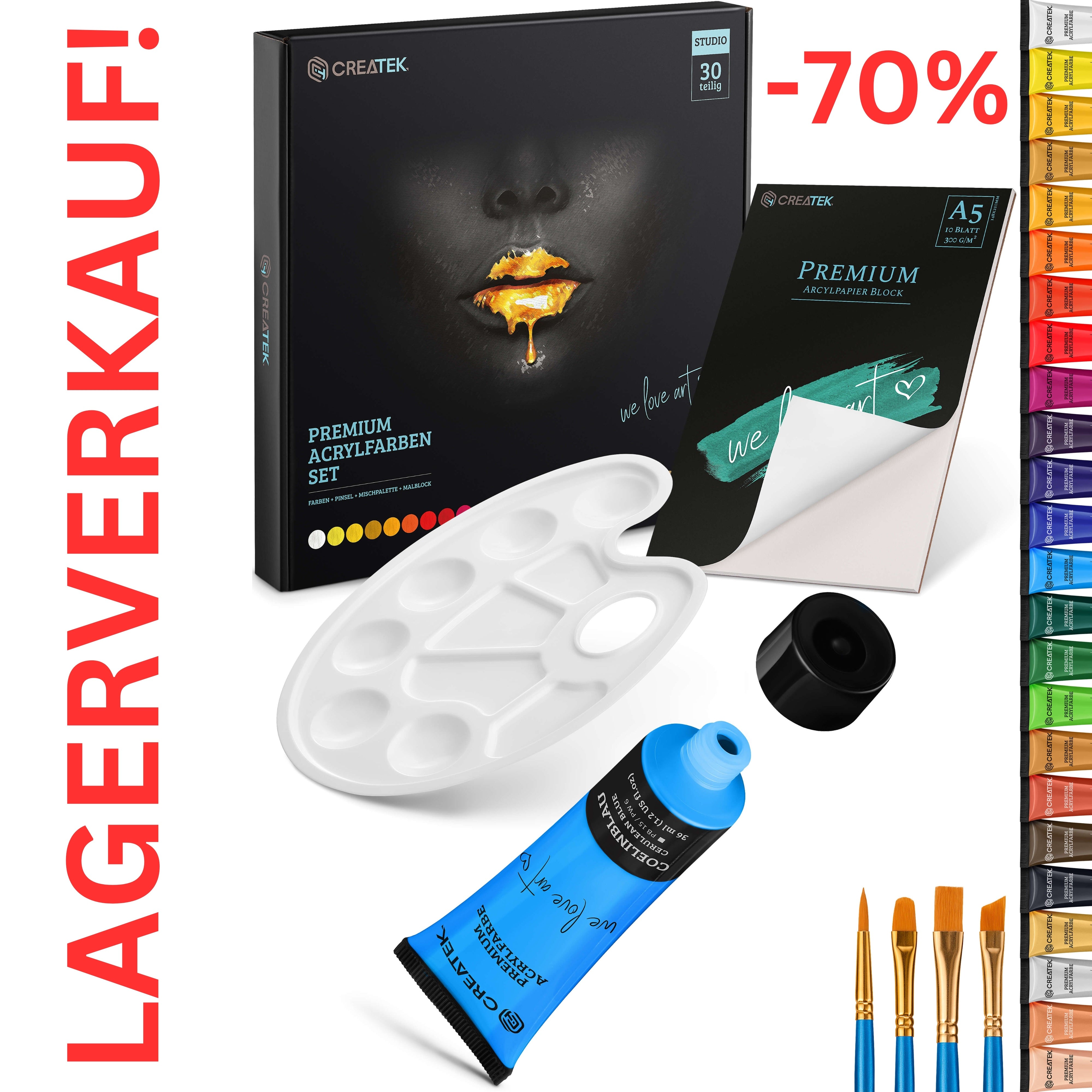 Acrylfarben Set - 24 Farben je 36ml | 🚨LAGERVERKAUF🚨 | sehr ergiebig inkl. toller Extras